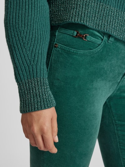 Marc Cain Slim fit broek met siernaden Donkergroen - 3