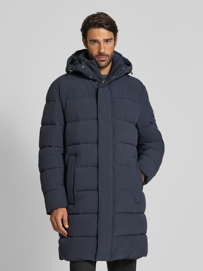JOOP! Collection Gewatteerde lange jas met steekzakken, model 'Winsten' Marineblauw - 4