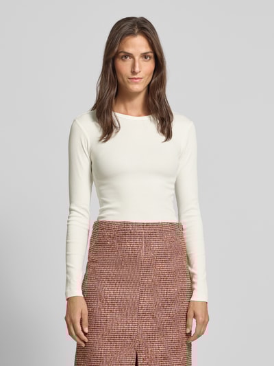 Vero Moda Slim fit shirt met lange mouwen van katoenmix, model 'CHLOE' Wit - 4