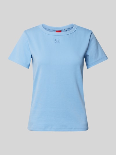 HUGO T-Shirt mit Label-Stitching Modell 'Deloris' Hellblau 1