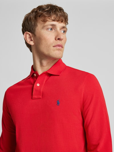 Polo Ralph Lauren Custom slim fit poloshirt met labelstitching Rood - 3