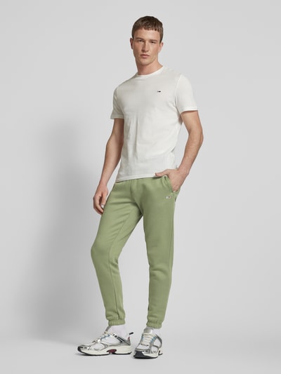 Tommy Jeans Slim fit sweatpants met gestileerde opening Olijfgroen - 1