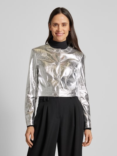 Marc Cain Korte blazer in metallic Zilver - 4