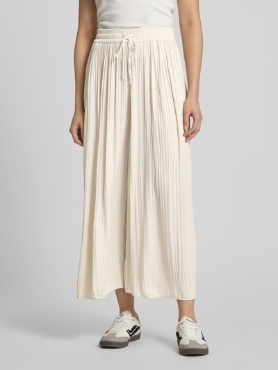 Marc Cain Wide leg stoffen broek met plissévouwen Zand - 4