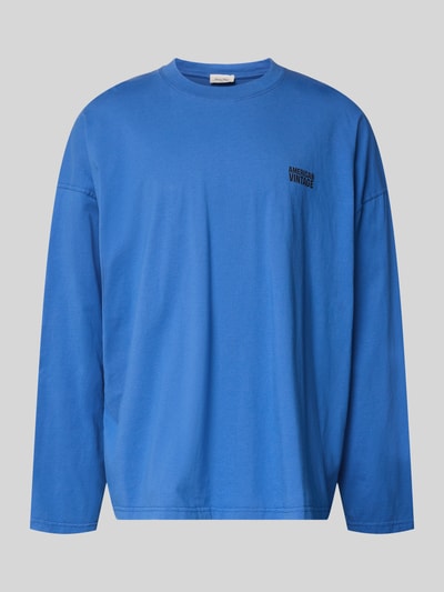 Produktfoto, Longsleeve mit Logo-Print Modell 'GIXY' von American Vintage in Blau aus Reine Baumwolle, Loose-Fit, Rundhalsausschnitt