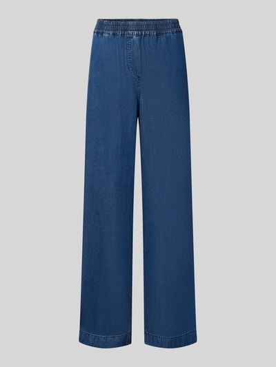 Productfoto, blauwe wide fit damesjeans van Lyocellmix met elastische band en achterzakken, Wide Fit Jeans aus Lyocell-Mix van Smith and Soul, bandwijdte maat S 38 cm, binnenbeenlengte maat S 77 cm