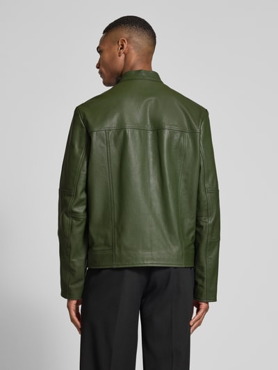 HUGO Lederjacke mit Stehkragen Modell 'Lokis' Mint 5