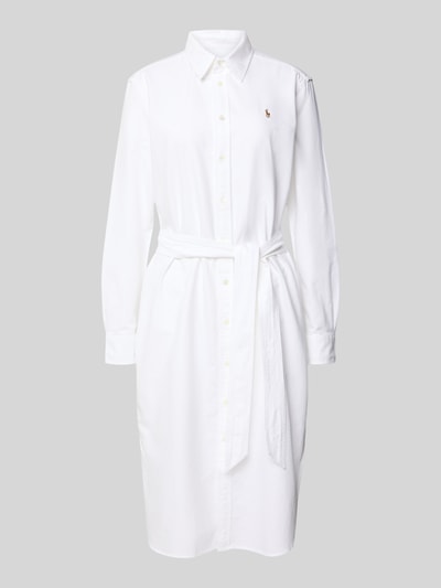 Polo Ralph Lauren Overhemdjurk met strikceintuur en logostitching Wit - 2