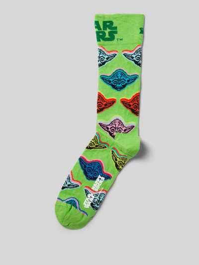 Happy Socks Sokken met labelstitching, model 'Star Wars' Neon groen - 1