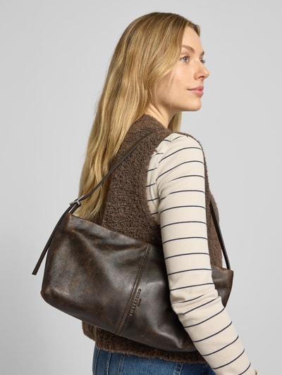 LIEBESKIND BERLIN Hobotas van leer met deelnaad, model 'FIONA' Donkerbruin - 1