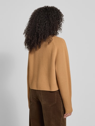 Jake*s Casual Kurtka z dzianiny z wełny z okrągłym dekoltem Camel 5