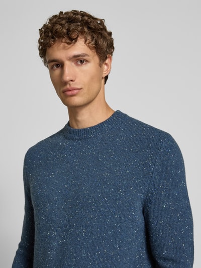 Christian Berg Men Gebreide pullover van wolmix  Donkerblauw - 3