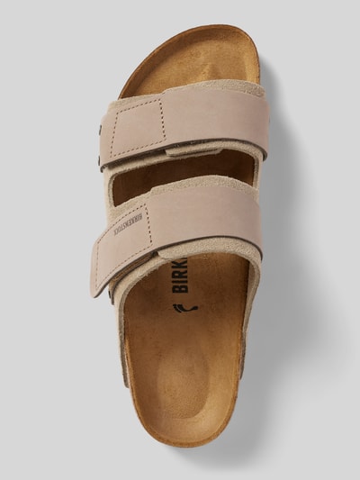 Birkenstock Sandalen aus reinem Leder mit Klettverschluss Modell 'Nubuck' Taupe 3