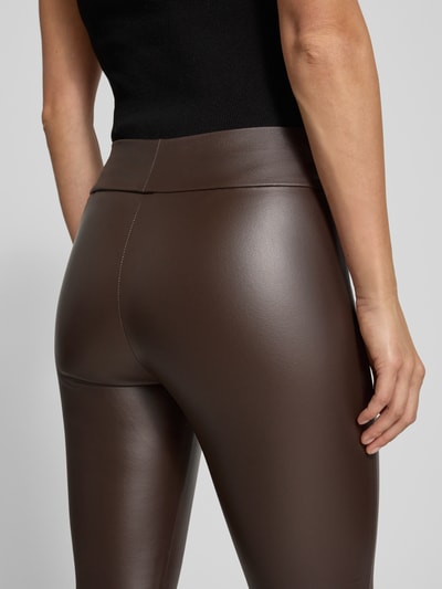 Soyaconcept Spodnie o kroju super skinny fit z szerokim pasem model ‘Pam’ Czekoladowy 3