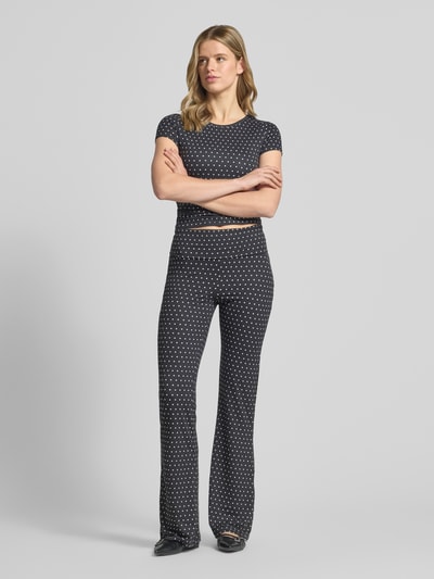 NOISY MAY® Flared Cut Hose im Allover-Look Modell 'DESTINY' Black 1