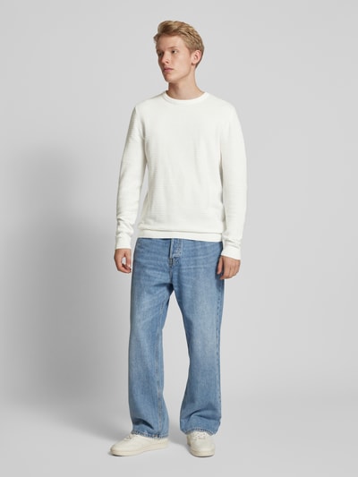 Jack & Jones Strickpullover mit Rundhalsausschnitt Modell 'OTTO' Offwhite 1