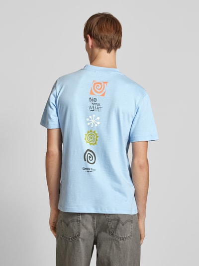 Blend T-shirt met labelprint, model 'JAISON' Lichtblauw - 5