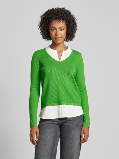 comma Gebreide pullover met dubbele-laagjeslook Groen - 4