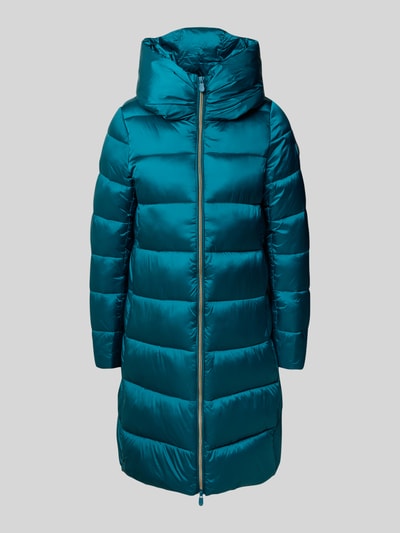 SAVE THE DUCK Gewatteerde lange jas met opstaande kraag, model 'LYSA' Petrol - 2