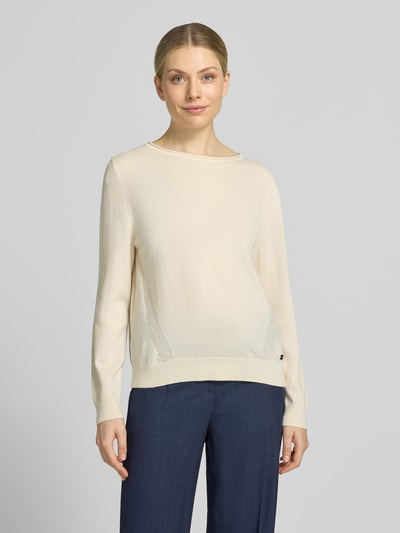 Brax Regular fit pullover van mix van scheerwol en kasjmier model 'Lisa' Offwhite - 4