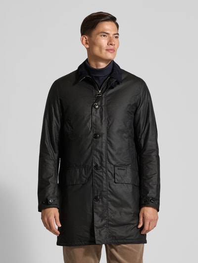 Barbour Regular fit gewaxt jack van puur katoen, model 'MAC' Marineblauw - 4