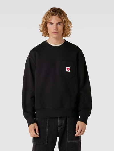 Carhartt Work In Progress Sweatshirt mit Label-Patch Modell 'HEART' Black 4