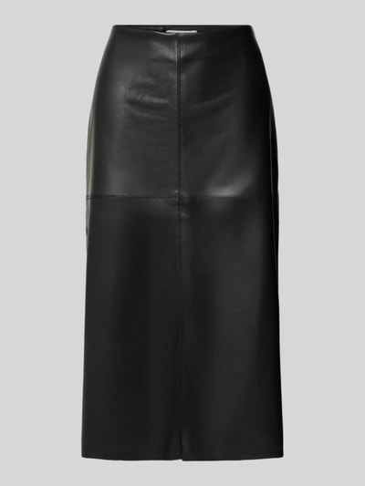 s.Oliver RED LABEL Uitlopende midirok in gladleerlook Zwart - 2