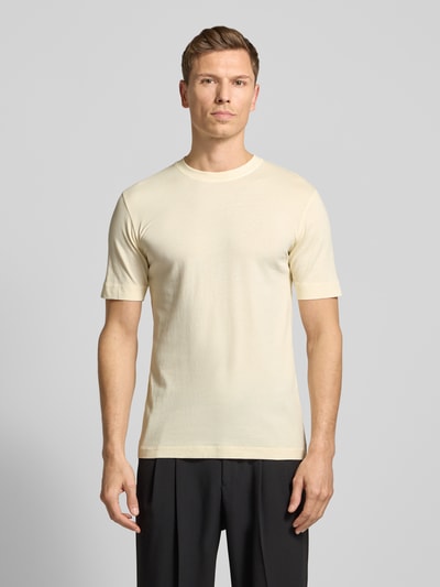 Drykorn T-shirt met geribde ronde hals Offwhite - 4