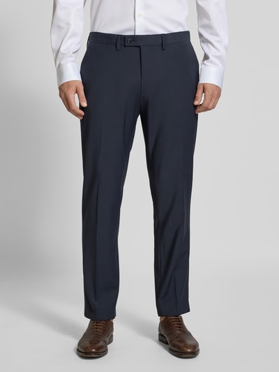 Christian Berg Men Regular fit pantalon met persplooien Donkerblauw - 4