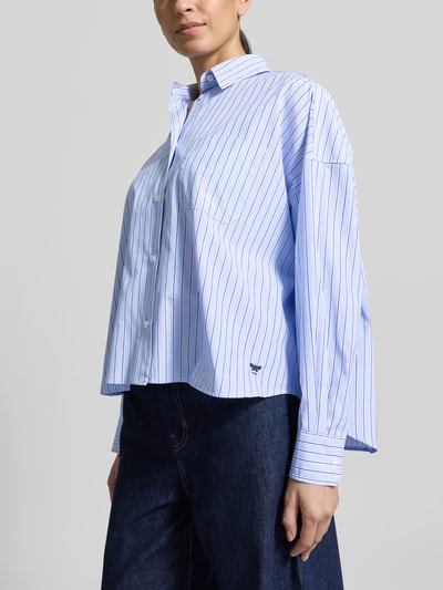 Weekend Max Mara Oversized Hemdbluse aus reiner Baumwolle Modell 'AUREO' Hellblau 3
