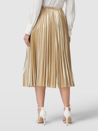 Lauren Ralph Lauren Midirok met plissévouwen, model 'SUZU' Goud gemêleerd - 5