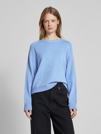 Milano Italy Oversized Strickpullover mit Viskose-Anteil Blau 4