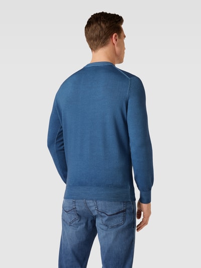 Paul & Shark Sweatshirt van lanawol met labelpatch Oceaanblauw gemêleerd - 5