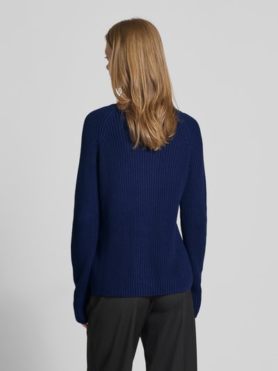 Fynch-Hatton Sweter z dzianiny z prążkowanymi wykończeniami Granatowy 5