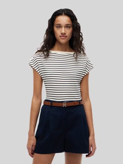 Tommy Hilfiger Regular Fit T-Shirt aus reiner Baumwolle mit Knopf-Details Ecru 4