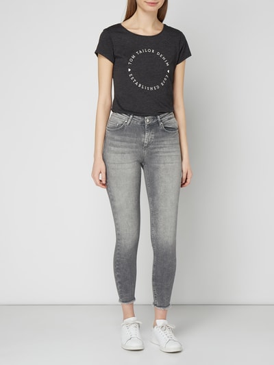 Only Skinny Fit Jeans mit Label-Patch Mittelgrau Melange 1