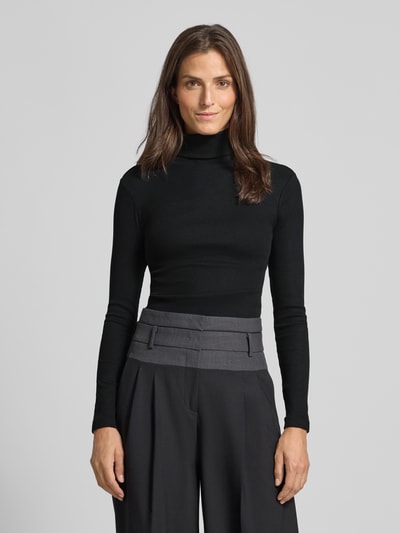 Vero Moda Slim Fit Langarmshirt mit Baumwollanteil Modell 'CHLOE' Black 4