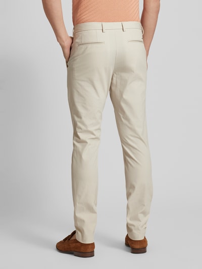 BOSS Slim fit pantalon met achterzakken, model 'Kaito' Offwhite - 5