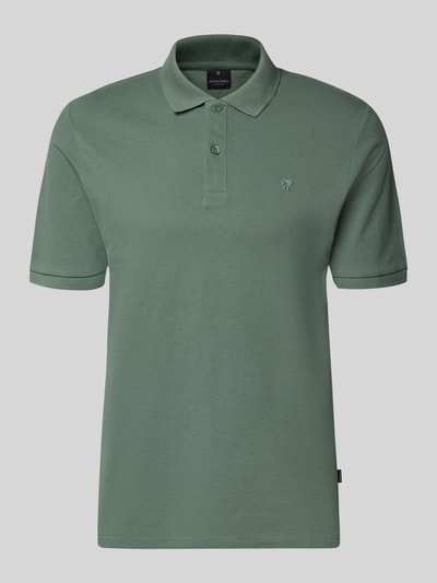 Produktfoto, Slim Fit Poloshirt mit Stitching von Jack & Jones Premium, bawełna, krój slim fit, haft, listwa guzikowa, długość tyłu w rozmiarze M: 70 cm