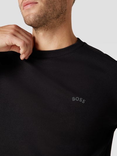 BOSS Green Sweatshirt met structuurmotief, model 'Salbo' Zwart - 3