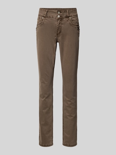 Buena Vista Cropped Hose mit Eingrifftaschen Modell 'TUMMYLESS Z CROPPED' Taupe 2