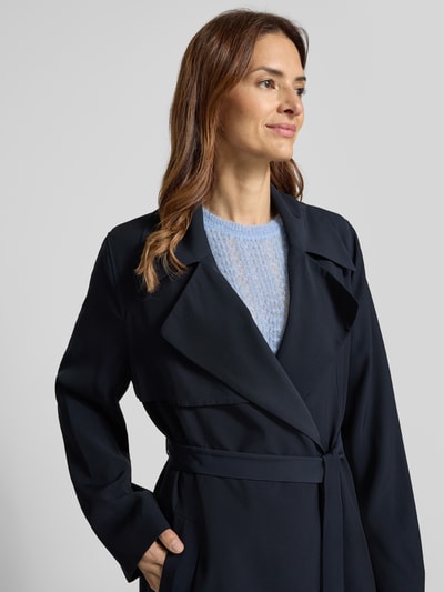 BOSS Regular fit trenchcoat met strikceintuur Marineblauw - 3