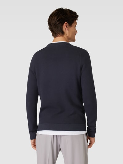 JOOP! Jeans Gebreide pullover met structuurmotief, model 'Ole' Marineblauw - 5