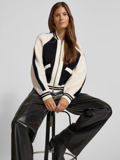 Essentiel Antwerp Regular fit collegejack van materiaalmix, model 'IDOL' Zwart - 3