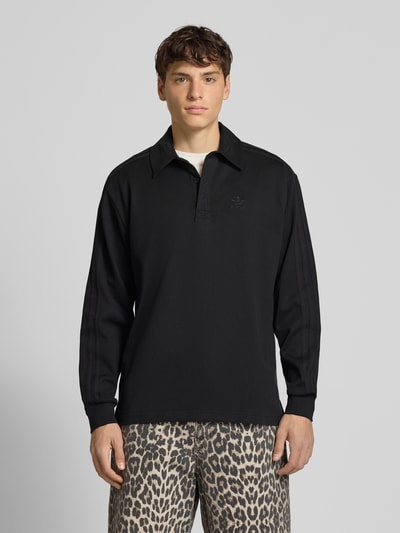 adidas Originals Regular fit poloshirt met labelstitching Zwart - 4