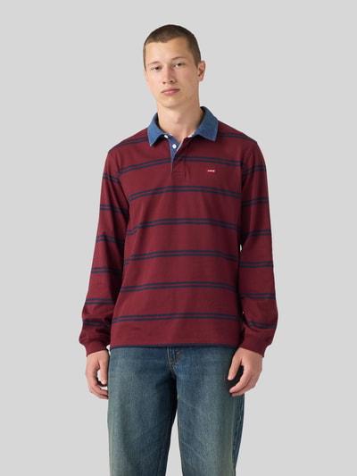 Levi's® Relaxed Fit Poloshirt aus reiner Baumwolle Modell 'RUGBY ENNIS' Bordeaux 3