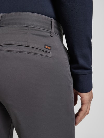 BOSS Orange Slim Fit Chino mit französischen Eingrifftaschen Mittelgrau 3
