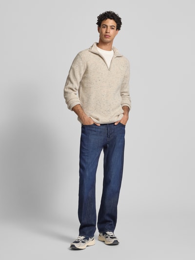 G-Star Raw Gebreide pullover met ribboorden Offwhite - 1