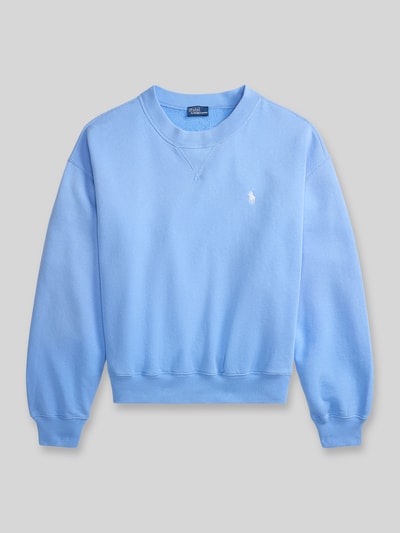 Produktfoto, Comfort Fit Sweatshirt aus Baumwoll-Mix von Polo Ralph Lauren, jasnoniebieski, jednolity kolor, logo, długi rękaw, crew neck, bawełniany mix, ściągacze