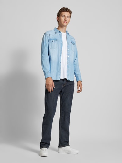 Levi's® Koszula casualowa o kroju regular fit z kieszeniami z patką model ‘BARSTOW’ Jeansowy niebieski 1